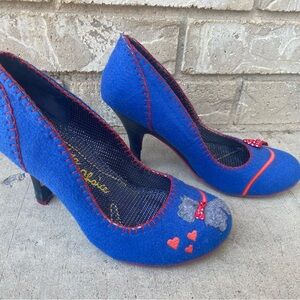 Irregular Choice Blue Heels with Red Accents